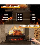 Kismile 20" Electric Fireplace Log Heater with Crackling Sound, 750W/1500W, Remote, Timer & Overheat Protection for Home/Office