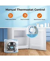 Kismile Mini Freezer,1.1 Cu.ft Upright Freezer with Reversible Single Door,Removable Shelves,Small Freezer with Adjustable Thermostat for Home/Kitchen