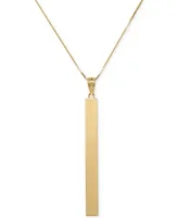 Square Tube 18" Pendant Necklace in 14k Gold