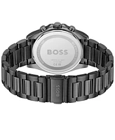 Hugo Boss Men's Strike Quartz Chronograph Ionic Plated Gray Stainless-Steel Watch, 41mm