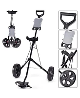 Folding 2 Wheels Push Pull Golf Cart Trolley with Scoreboard