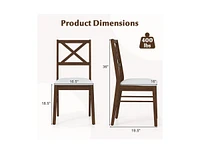 Upholstered Side Dining Chairs Set of 2 with Rubber Wood Frame