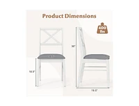Upholstered Side Dining Chairs Set of 2 with Rubber Wood Frame