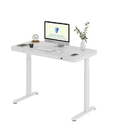 Flexispot EG9W-e, Electric Height Adjustable Glass Top Standing Desk, Black