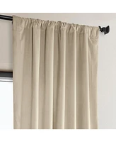 Half Price Drapes Angora Beige Signature Plush Velvet Hotel Blackout Curtain