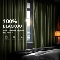 Half Price Drapes Hunter Green Grommet Signature Velvet Blackout Curtain