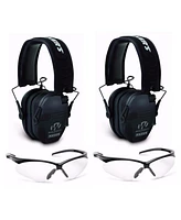 Walker's Razor Slim Electronic Shooting Range Earmuffs and Glasses (2-Pack)