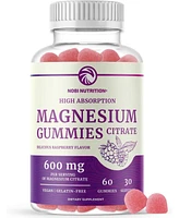 Magnesium Citrate Gummies, Absorption Magnesium for Calm, Relaxation & Digestion, Raspberry Flavor, Nobi Nutrition, 60ct