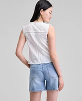 And Now This Women's Cotton Tie-Front Sleeveless Top, Exclusively at Macy's