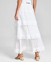 And Now This Women's Lace-Trim Tiered Maxi Skirt, Exclusively at Macy's