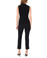 Msk Women's V-Neck Sleeveless Drape-Front Embellished Top