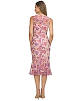 Js Collections Women's Embellished-Floral V-Neck Sleeveless Dress