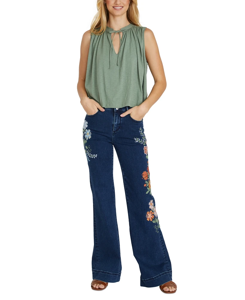 Driftwood Women's Fallon Flared Jeans X Pressed Flowers