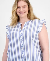 Tommy Hilfiger Plus Striped Cotton Top