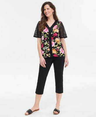 Jm Collection Womens Printed Top Capri Pants Exclusively At Macys