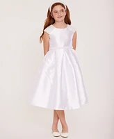 Bonnie Jean Big Girls Mikado Embellished Cultivated Pearl Communion Dress