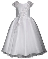 Bonnie Jean Big Girls Cascading Flower Applique Communion Dress