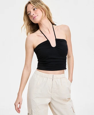 Bar Iii Women's Smocked Halter Top, Exclusively at Macy's