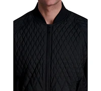 Karl Lagerfeld Men's Quilted Water-Resistant Bomber Jacket