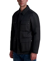 Karl Lagerfeld Men's Channel Quilted Button-Front Field Jacket