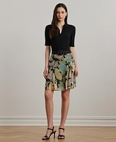 Lauren Ralph Women's Floral Crinkle Georgette Skirt