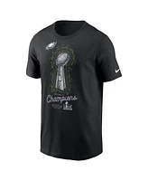 Nike Men's Black Philadelphia Eagles Super Bowl Lix Champions Lombardi Trophy T-Shirt