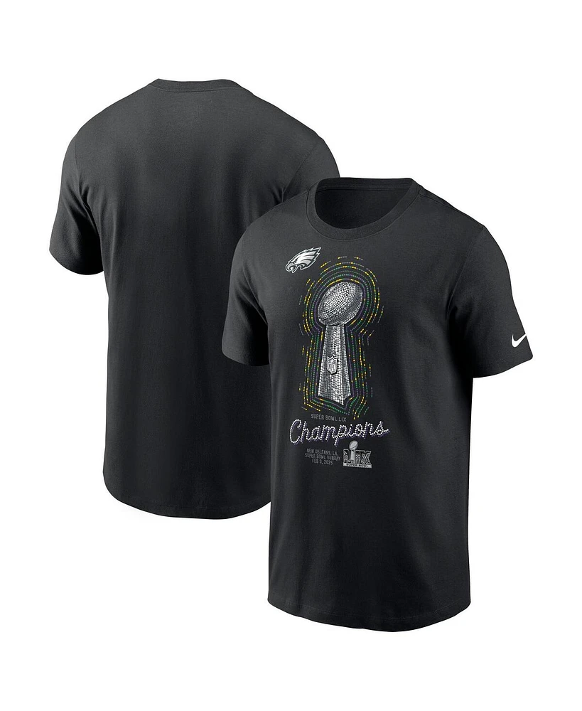 Nike Men's Black Philadelphia Eagles Super Bowl Lix Champions Lombardi Trophy T-Shirt