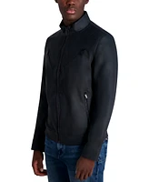 Karl Lagerfeld Men's Faux-Leather Moto Jacket