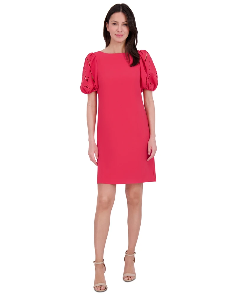 Vince Camuto Women's Boat-Neck Signature Crepe Dress