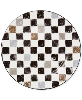 Mackenzie-Childs Black Check Round Platter