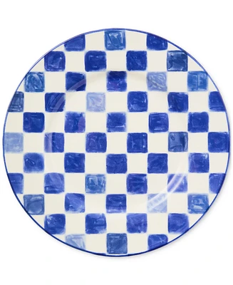 Mackenzie-Childs Indigo Check Dinner Plate