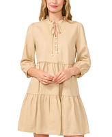 CeCe Women's 3/4-Sleeve Tiered Mini Dress