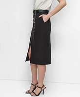 Dkny Women's Belted Chain-Trim Front-Slit Pencil Skirt