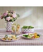Mackenzie-Childs Lilac Check Dinner Plate