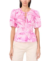Parker Women's The Alina Cotton Tie-Front Peplum Top