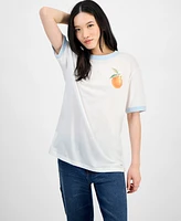 Rebellious One Juniors' Orange Graphic Short-Sleeve T-Shirt