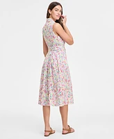Tommy Hilfiger Women's Floral Lace-Trim Shirtdress