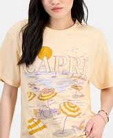 Rebellious One Juniors' Cotton Capri Beach Club Boyfriend T-Shirt