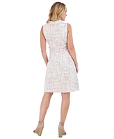 Eliza J Women's Frayed-Edge Roll-Collar Sleeveless Dress