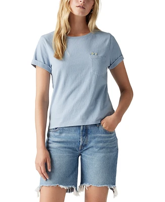 Levi's Women's Margot Cotton Embroidered-Trim T-Shirt - Delicate Embroidery