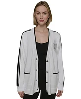 Karl Lagerfeld Paris Women's Varsity Patch Cardigan
