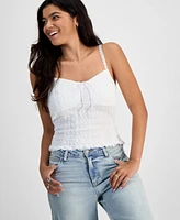 Just Polly Junior's Textured-Knit Lace-Trim Cami Top