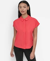 Dkny Women's Dolman-Sleeve Hidden-Placket Camp Shirt