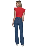 Karl Lagerfeld Paris Women's Nautical Sparkle-Button Jeans