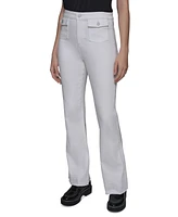 Karl Lagerfeld Paris Women's Patch Pocket Flare-Leg Jeans