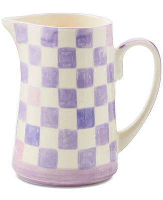 MacKenzie-Childs Lilac Check Pitcher
