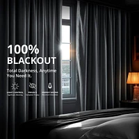 Half Price Drapes Distance Blue Grey Grommet Signature Velvet Blackout Curtain
