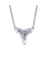 Bling Jewelry Nautical Fisherman Shark Tooth Pendant Necklace in Sterling Silver