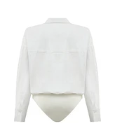 Nocturne Women's Shirt Collar Bodysuit