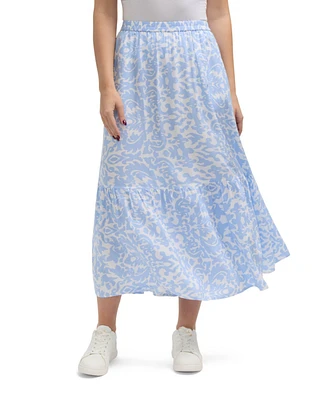 Ellen Tracy Women s Tiered Flowy Midi Skirt